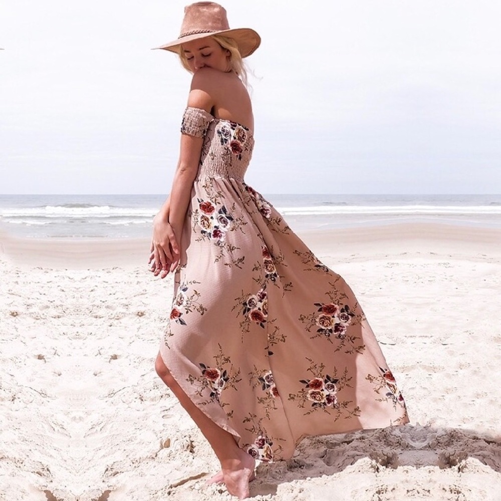 Off Shoulder Floral High Low Dress - Picture 4 of 5